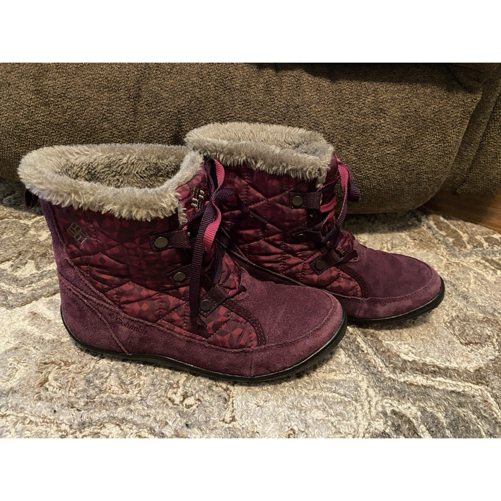 Columbia Women's Minx Shorty Waterproof Winter Snow Boots Purple 8.5 / 39.5